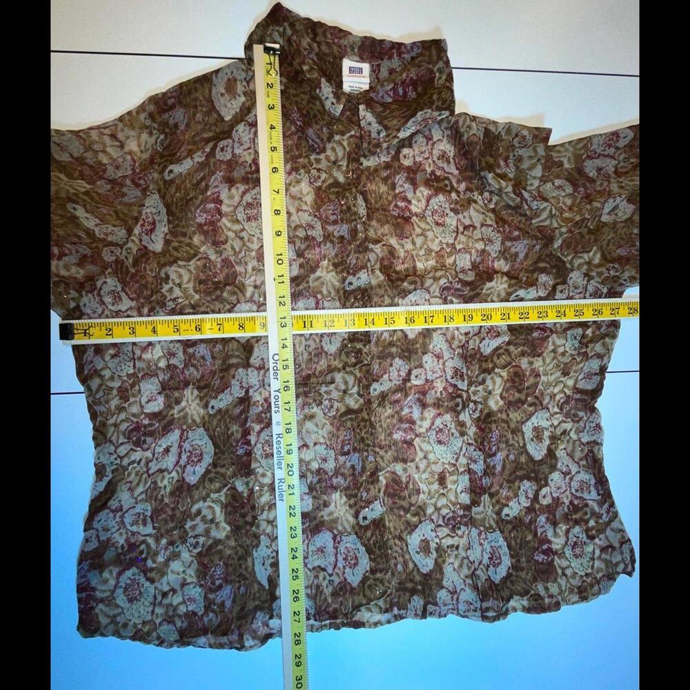Faded glory flower print blouse womens 26/28